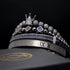 Royal Armbandset Herren vergoldet Zirkonia-Kupferkugel handgestricktes geflochtenes Seil